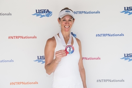 March 31, 2019 – Jana Bridge with her medal after winning third place during the USTA NTRP Nationals 18 & Over Men’s & Women’s 3.0, 3.5,4.0, 4.5, 5.0 Singles at Academia Sanchez-Casal Florida in Naples, Florida.