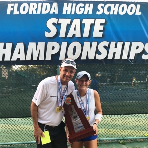 Alyssa Hayduk with the trophy at the 2018 Florida High School State Championships