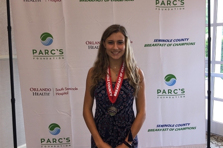 Maras was awarded the Girls Tennis Player of the Year award at the 2019 Seminole County Breakfast of Champions