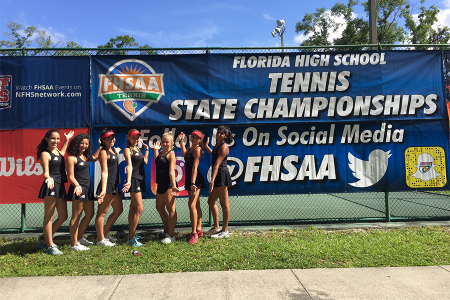 Maras and her teammates at the 2019 Florida High School Tennis State Championships
