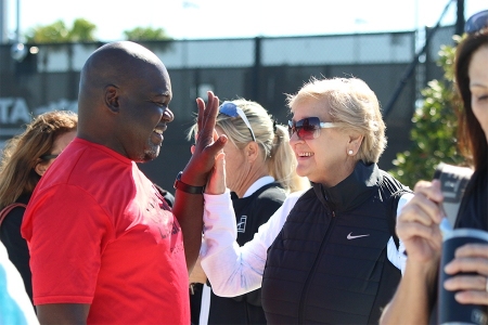 Kevin Sims conversing at a USTA Florida Sectionals event