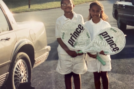 Christopher Champion with his twin sister