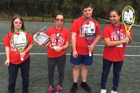 Tennis for Fun athletes show off new equipment from the USTA Florida Section Foundation