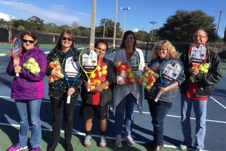 Tennis for Fun athletes show off new equipment from the USTA Florida Section Foundation
