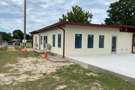 Finished exterior of the new tennis shop at FWBTC