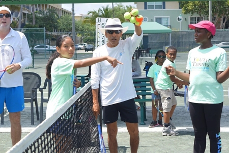 Luis on the court