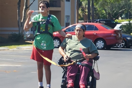 Juana Lopez with her eldest son