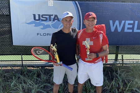 Men's 5.0 Singles -- 1st Place: Alex Bose, 2nd Place: Felipe Alarcon