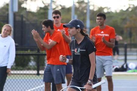UM's Daniela Gonzalez in the zone during a match