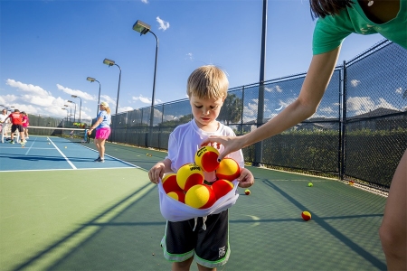 Speak Through Sports tennis clinic