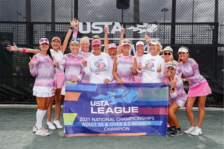 2021 National Champions - Adult 55 & Over 8.0 Women representing Lake Cane Tennis Center, Orlando