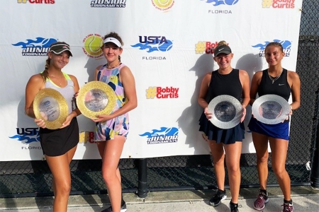 Girls' 18s Winners: Blanka DeMicheli, Delaine Tribby Finalists: Paradise Traub, Maria Marksov