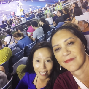 Milena and a friend at the Delray Beach Open