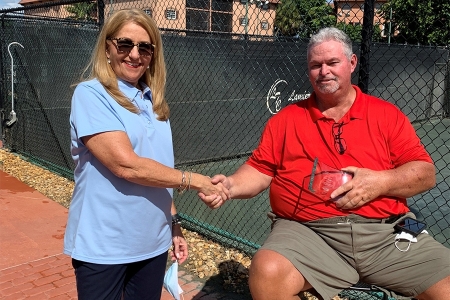 Outstanding Tournament Director - Frank Hughes with USTA Florida's Lynne Salus