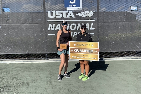 Women's 3.5 Singles -- Finalist Kelly Armagost, Champion Maira Maguire