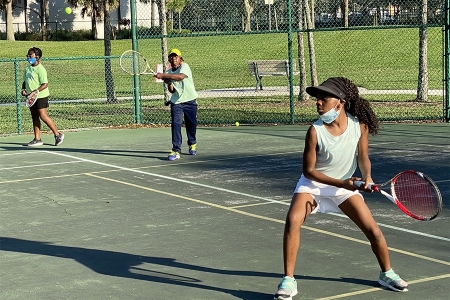 Students out on the court