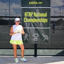 April 12, 2026 – Linda Radovich won the 55+ 4.0 Women's Singles NTRP National Championship at the USTA National Campus in Orlando, Florida.