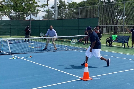 Miami Gardens Mayor Oliver G. Gilbert III  on the court