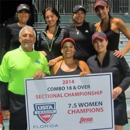 en el Campeonato de Ligas Combo de USTA Florida de 18 Años y Mayores