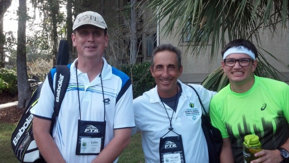 Howard (c) with Brett Williams (l), and Colin Lennon (r) at the North American Tennis Championships.