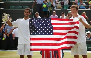 2014 Wimbledon boys' champ Noah Rubin and runner-up Stefan Kozlov of Florida