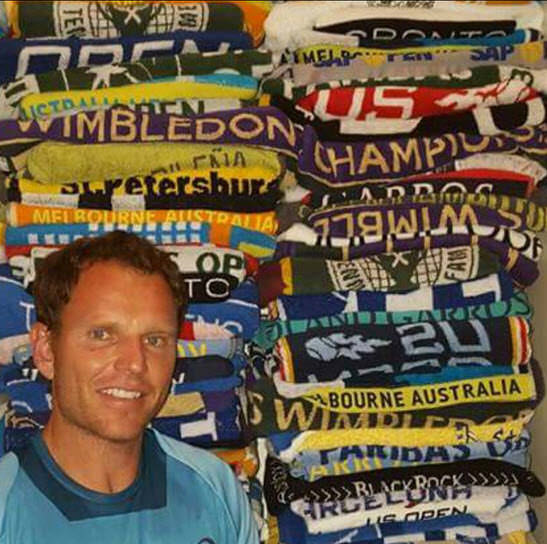 Former Florida resident Michael "Iron Mike" Russell announced his retirement after the US Open. Here is his tournament towel collection.