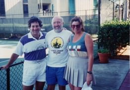 The author and his wife Barbara back in 1993 at their first tournament win at the Bud Collins Hackers Open in Longboat Key. The tournament is defunct, but the marriage has endured.