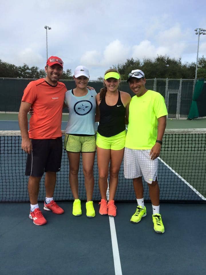 THE COACHES: From left to right: Coaches PierreLuc and Aleksandra Wozniak; academy student Kate Paulus, and Jose.
