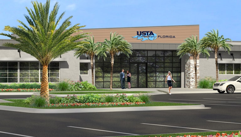 An artist rendering of the new USTA Florida headquarters in the Lake Nona region of Orlando