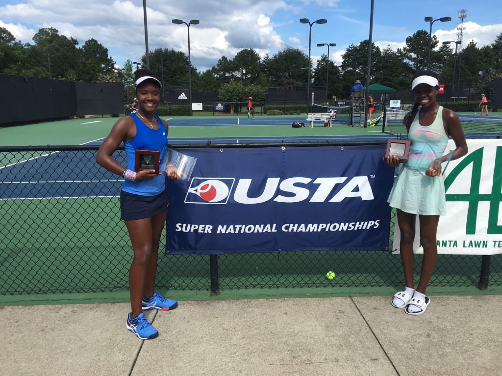 Ft. Lauderdale's Jamilah Snells and Californian Maxi Duncan, doubles winners at the USTA Girls' 14s National Championships 