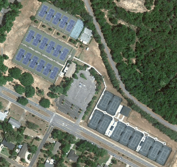 Roger Scott Tennis Center, clay courts on the left.