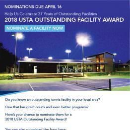 April 16 Deadline for USTA National Outstanding Tennis Facility Award