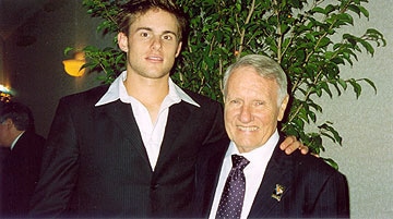 A young Andy Roddick with Bobby Curtis