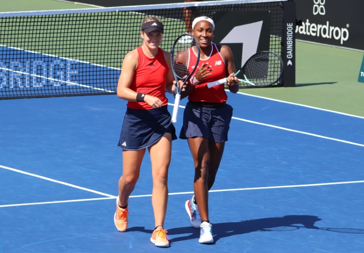 Coco Gauff and Caty McNally at the Billie Jean King Cup Qualifier.