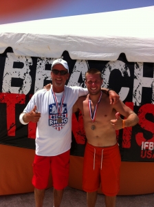 Steve Culver with Beach Tennis competitor Justin Archer