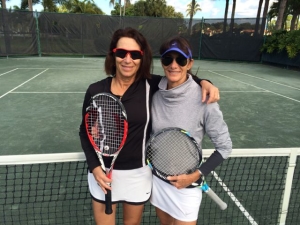 Carol Heller (l) and Bev Feurrin (r), from the Swim & Racquet in Boca Raton.