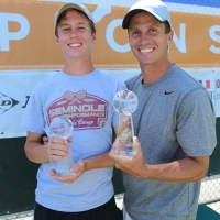 Jacob (left) and Scott Baehr at 2013 Grass Courts
