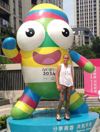 Sofia Kenin in the Olympic village at last year's Youth Olympic Games in China (photo: Art Seitz)