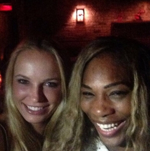 Serena sharing on Instagram a pic of her and bestie Caroline Wozniacki celebrating their US Open efforts
